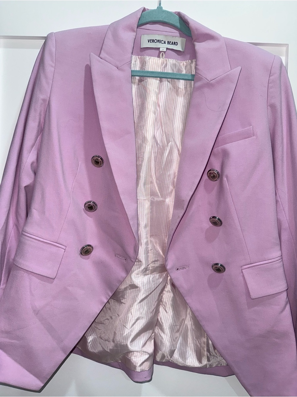 Veronica Beard Lavender Double-Breasted Blazer